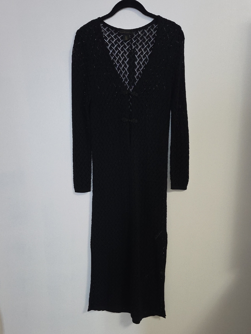 House of Harlow 1960 Black Long Sleeve Maxi Cover-up Dress